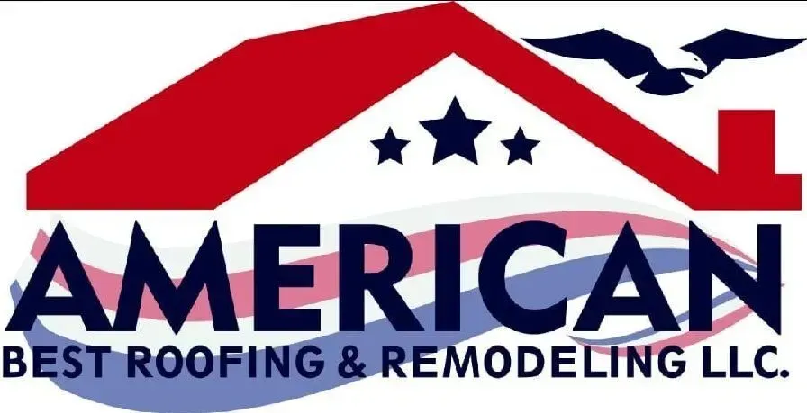 American Best Roofing and Remodeling logo: a red roofline with a navy eagle and three stars